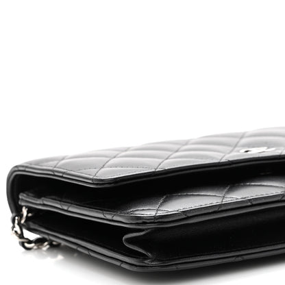 Chanel Lambskin Quilted Wallet On Chain WOC Black 10 of 11