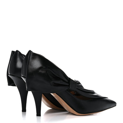 Valentino Garavani Nappa Bow Pointed Toe 85mm Pumps 38 Black 4 of 16