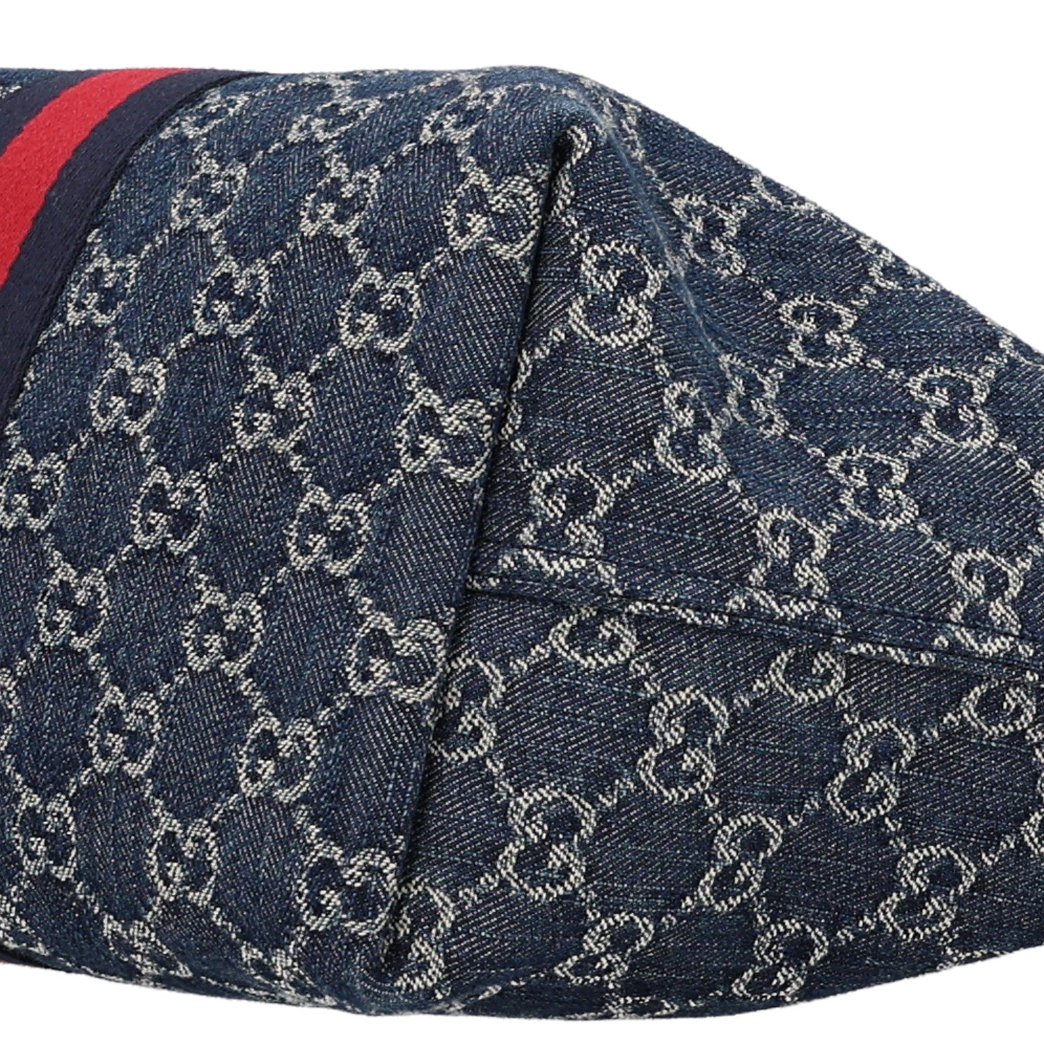 Gucci Denim GG Monogram Web Small Giglio Tote Blue White 10 of 10