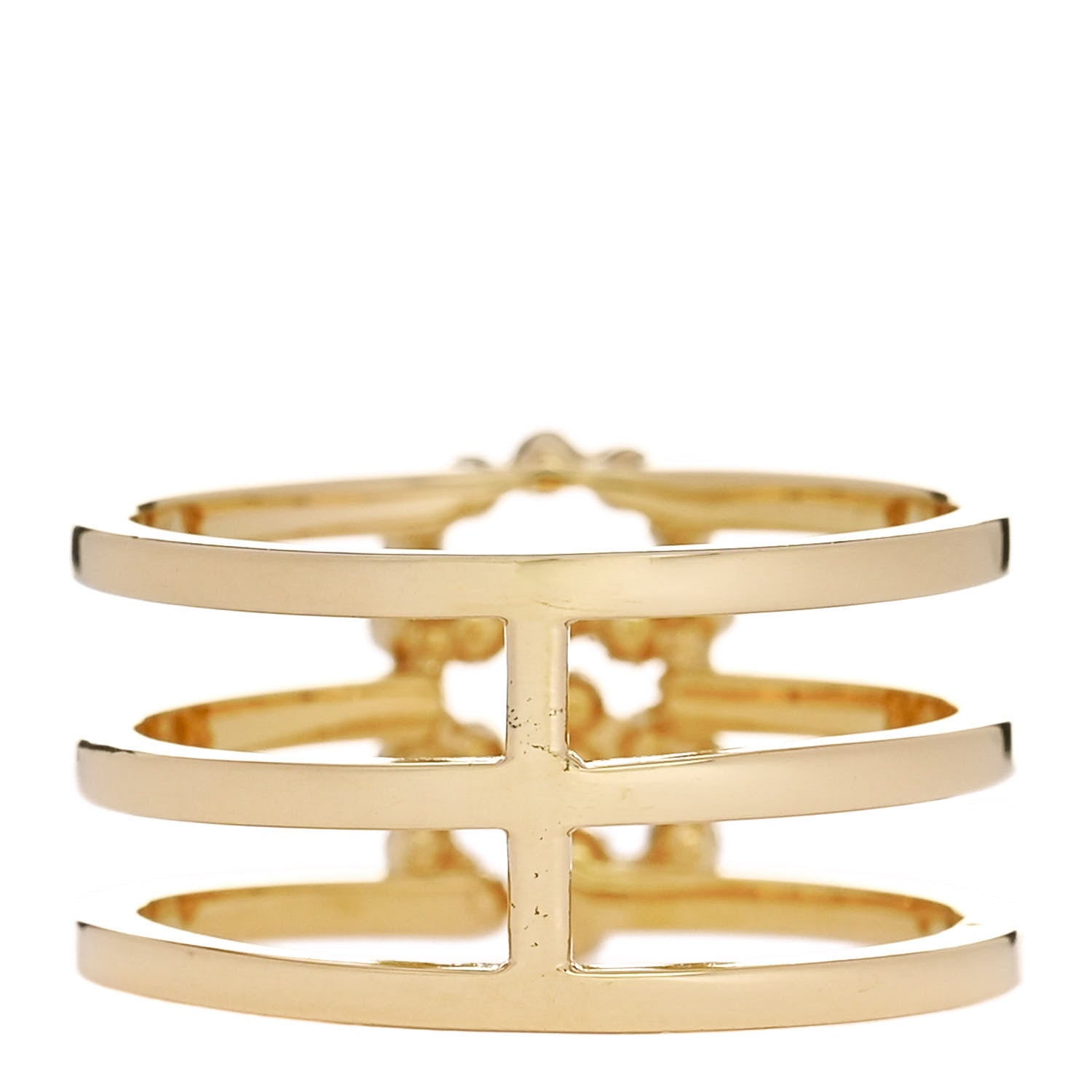 Gucci 18K Yellow Gold Multi Gemstone Running GG Ring 53 6.5 3 of 7
