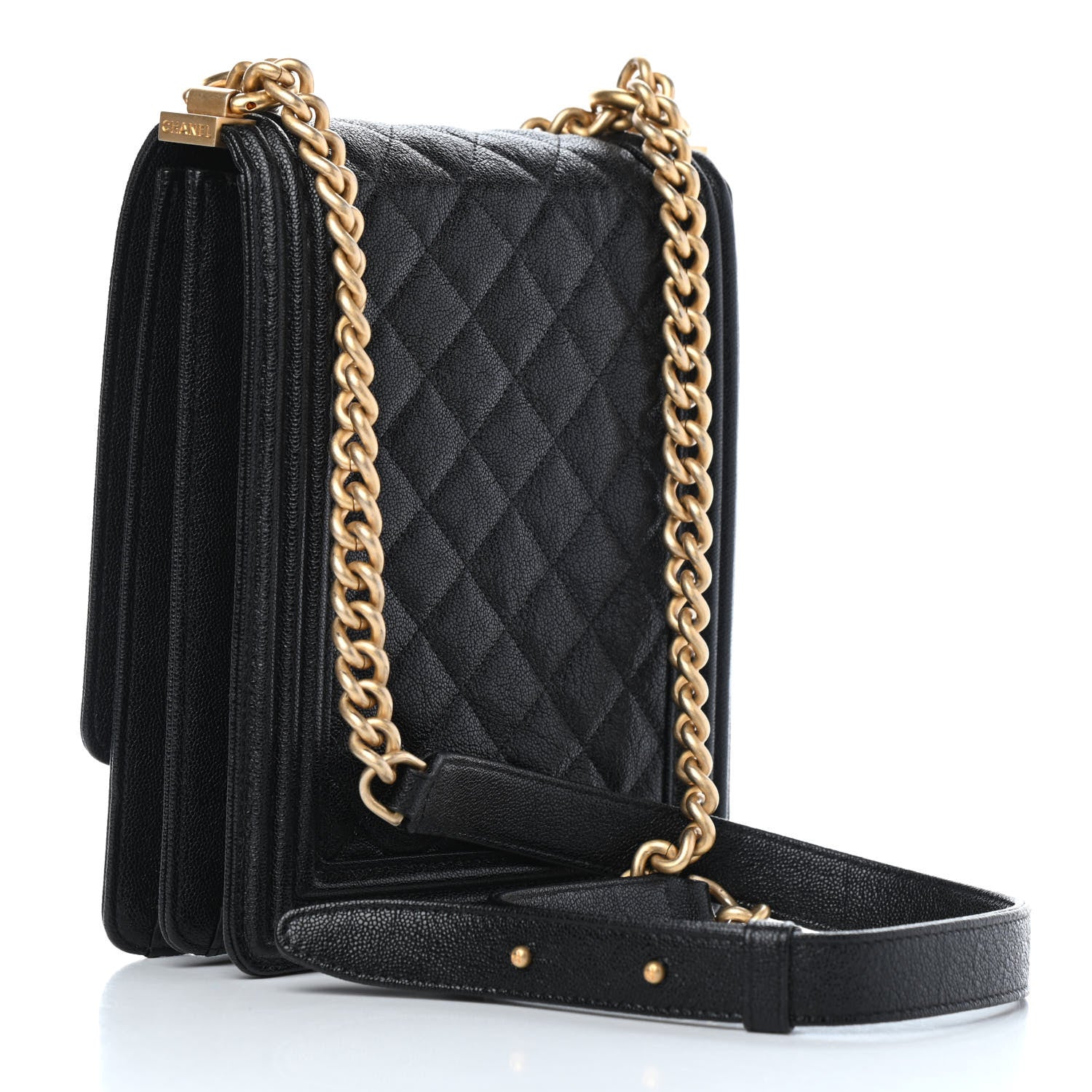 Chanel Caviar Quilted North South Boy Flap Black 2 of 4