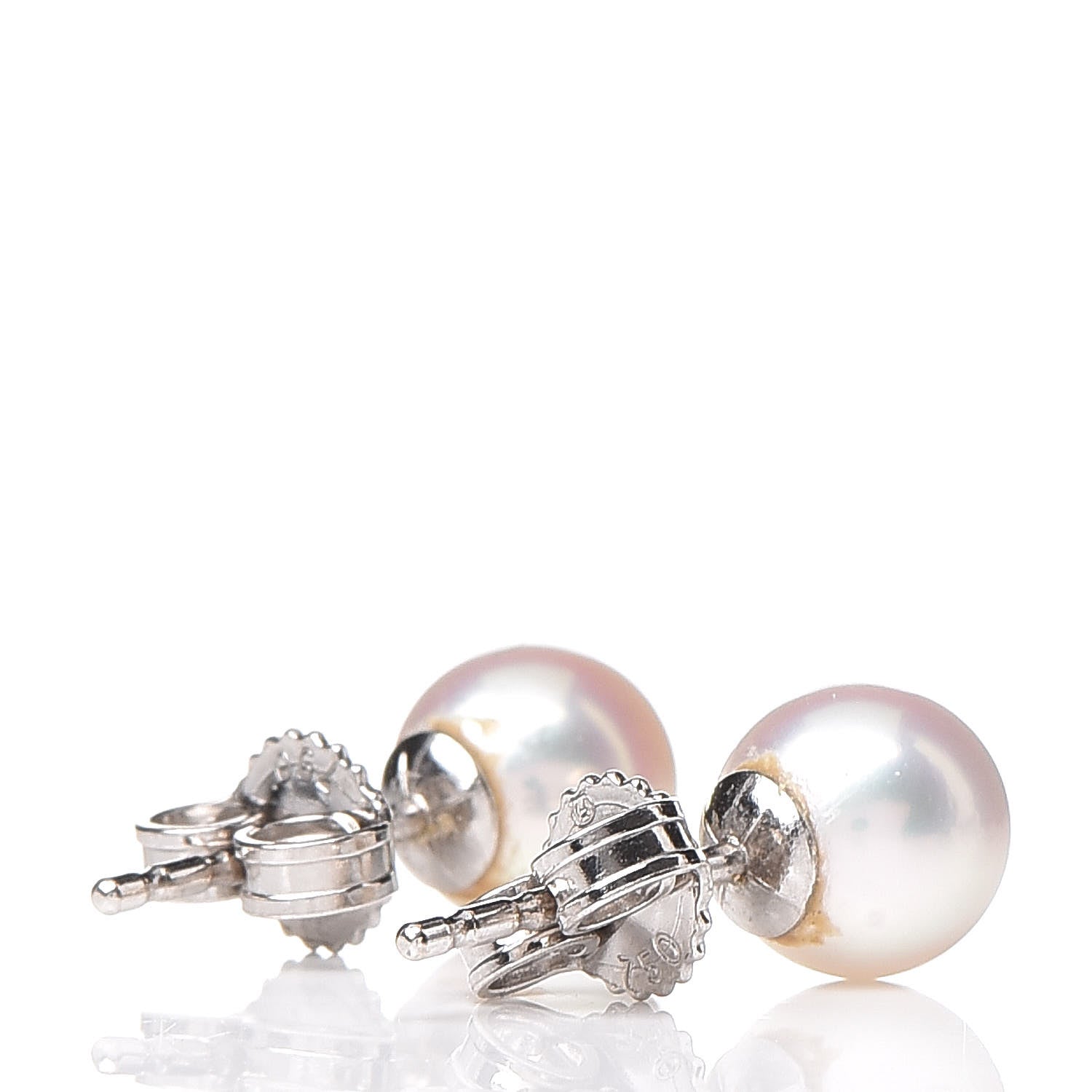 Mikimoto 18K White Gold 6-6.5mm AAA Pearl Stud Earrings 3 of 4