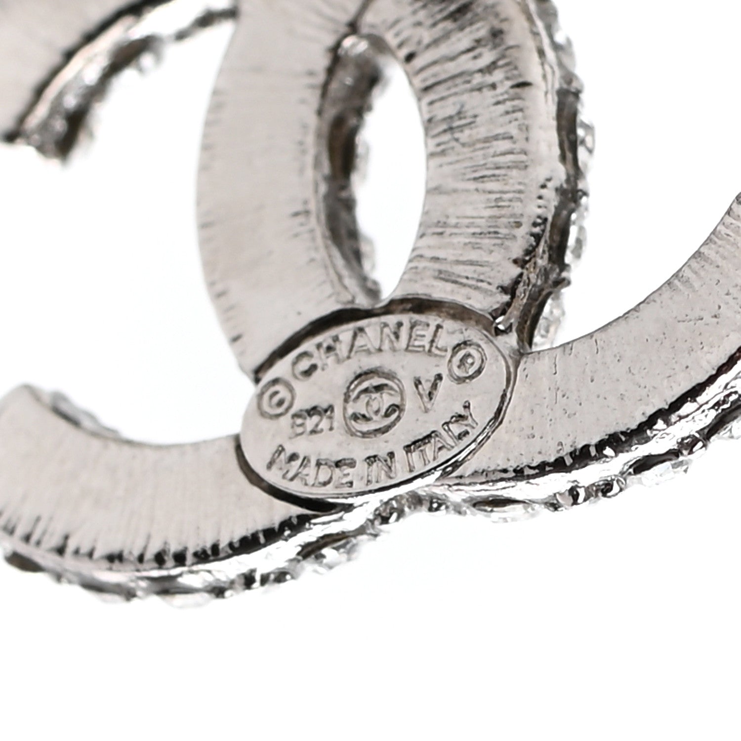Chanel Crystal CC Earrings Silver 4 of 5