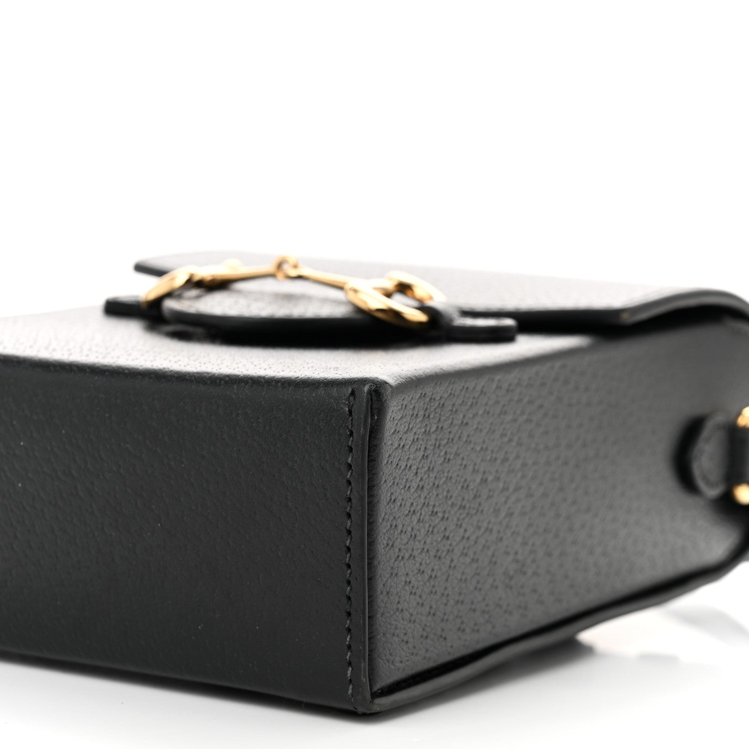 Gucci Dollar Calfskin Vertical Horsebit 1955 Crossbody Bag Black 10 of 11