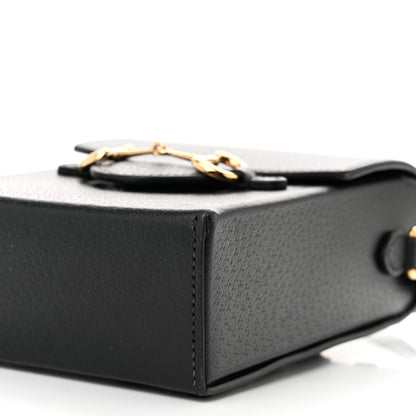 Gucci Dollar Calfskin Vertical Horsebit 1955 Crossbody Bag Black 10 of 11