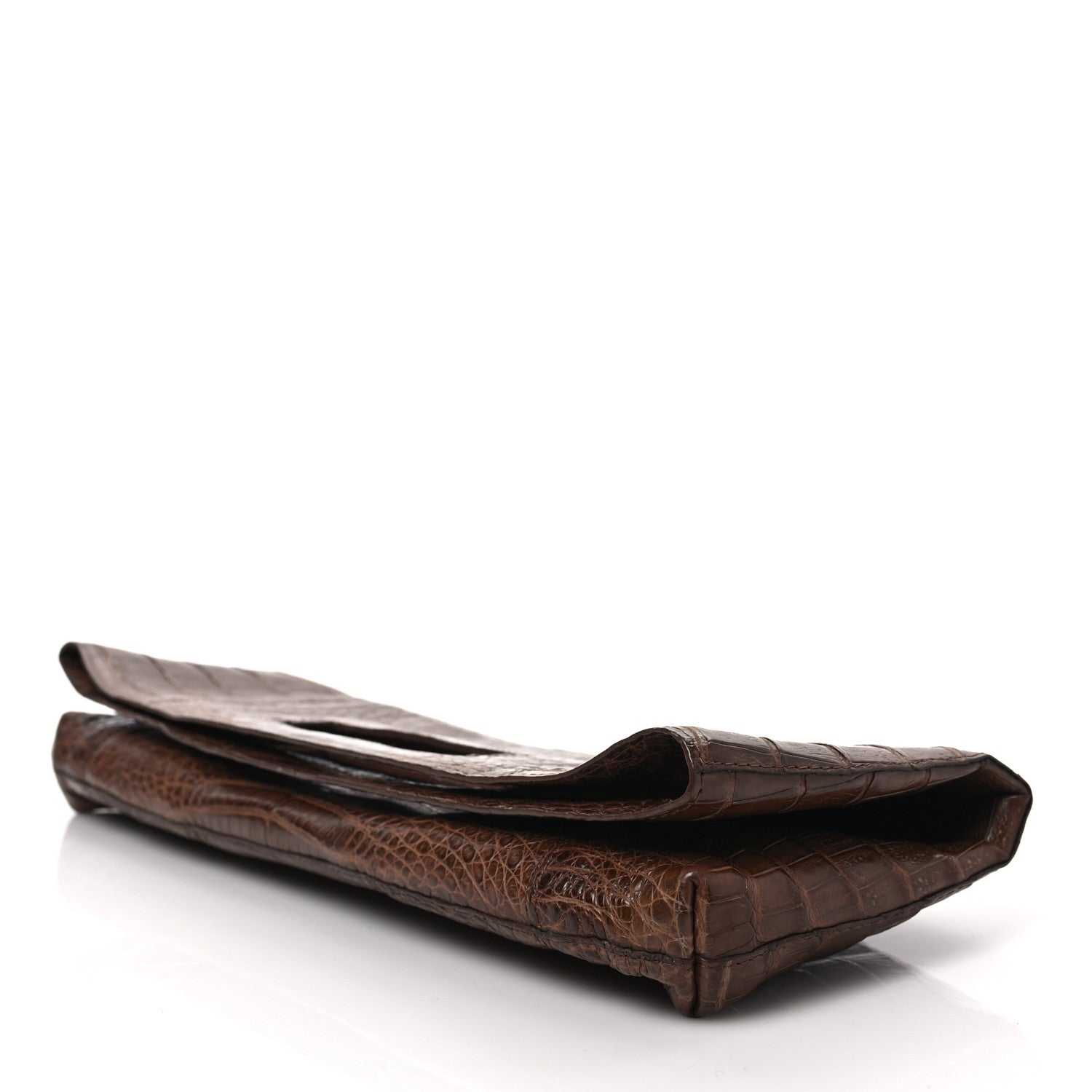 Nancy Gonzalez Crocodile Envelope Convertible Clutch Brown 7 of 10