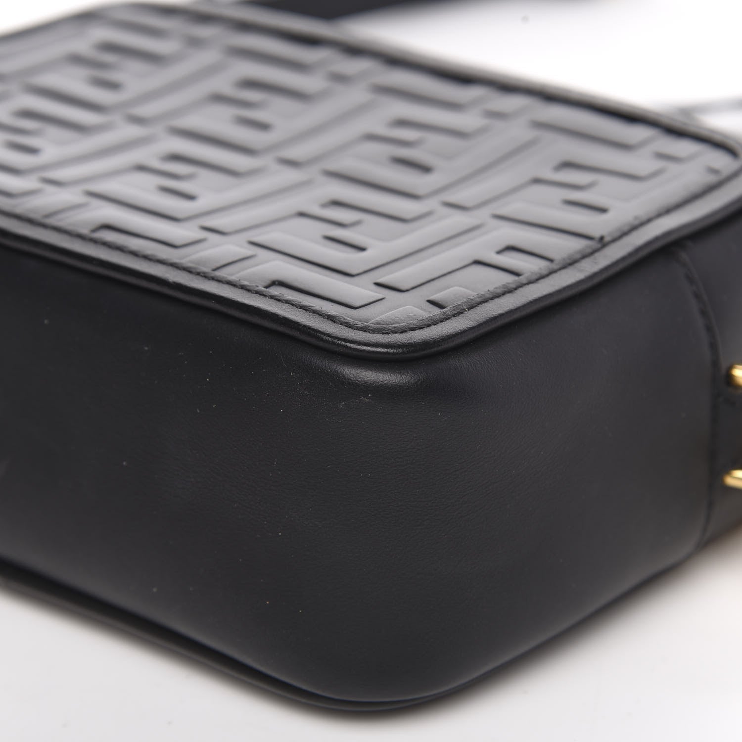 Fendi Vitello Century FF 1974 Embossed Mini Camera Case Black 9 of 11