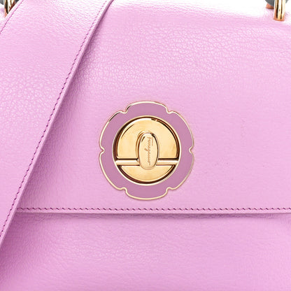 Salvatore Ferragamo Calfskin Flower Flap Bag Pink 8 of 11