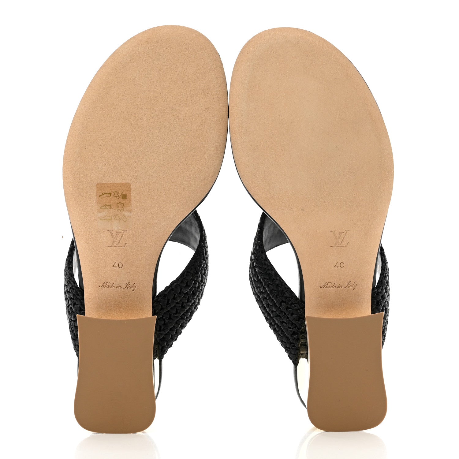 Louis Vuitton Raffia Dita Thong Sandal 40 Black 5 of 9