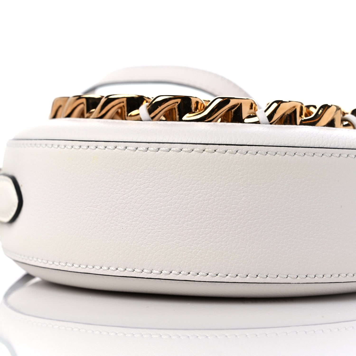 Versace Calfskin Mini La Medusa Chain Round Crossbody Bag White 7 of 8