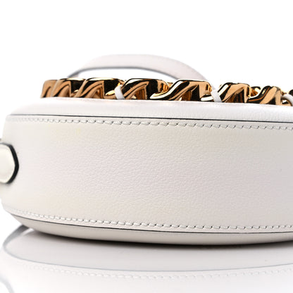 Versace Calfskin Mini La Medusa Chain Round Crossbody Bag White 7 of 8