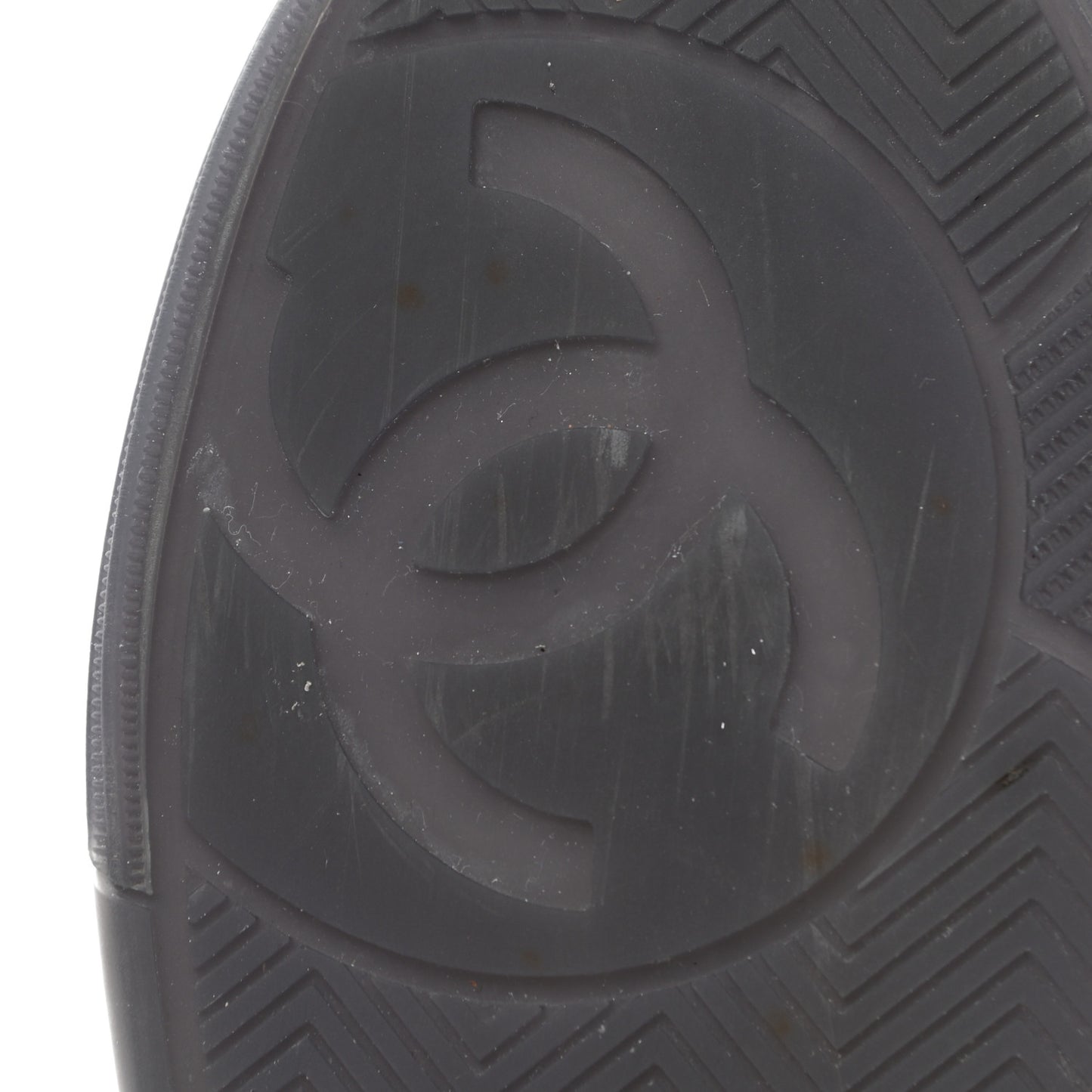 Grained Calfskin Fabric Womens Logo Sneakers 38.5 White Black