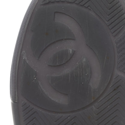 Chanel Grained Calfskin Fabric Womens Logo Sneakers 38.5 White Black 10 of 11