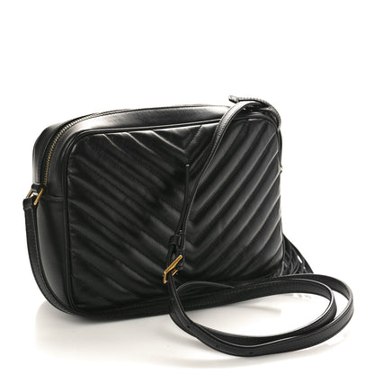 Saint Laurent Calfskin Matelasse Monogram Lou Camera Bag Black 2 of 10