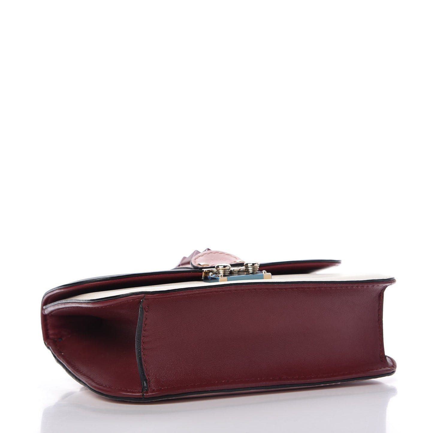 Vitello Small Glam Lock Rockstud Flap Light Ivory Water Rose Marine Rubin