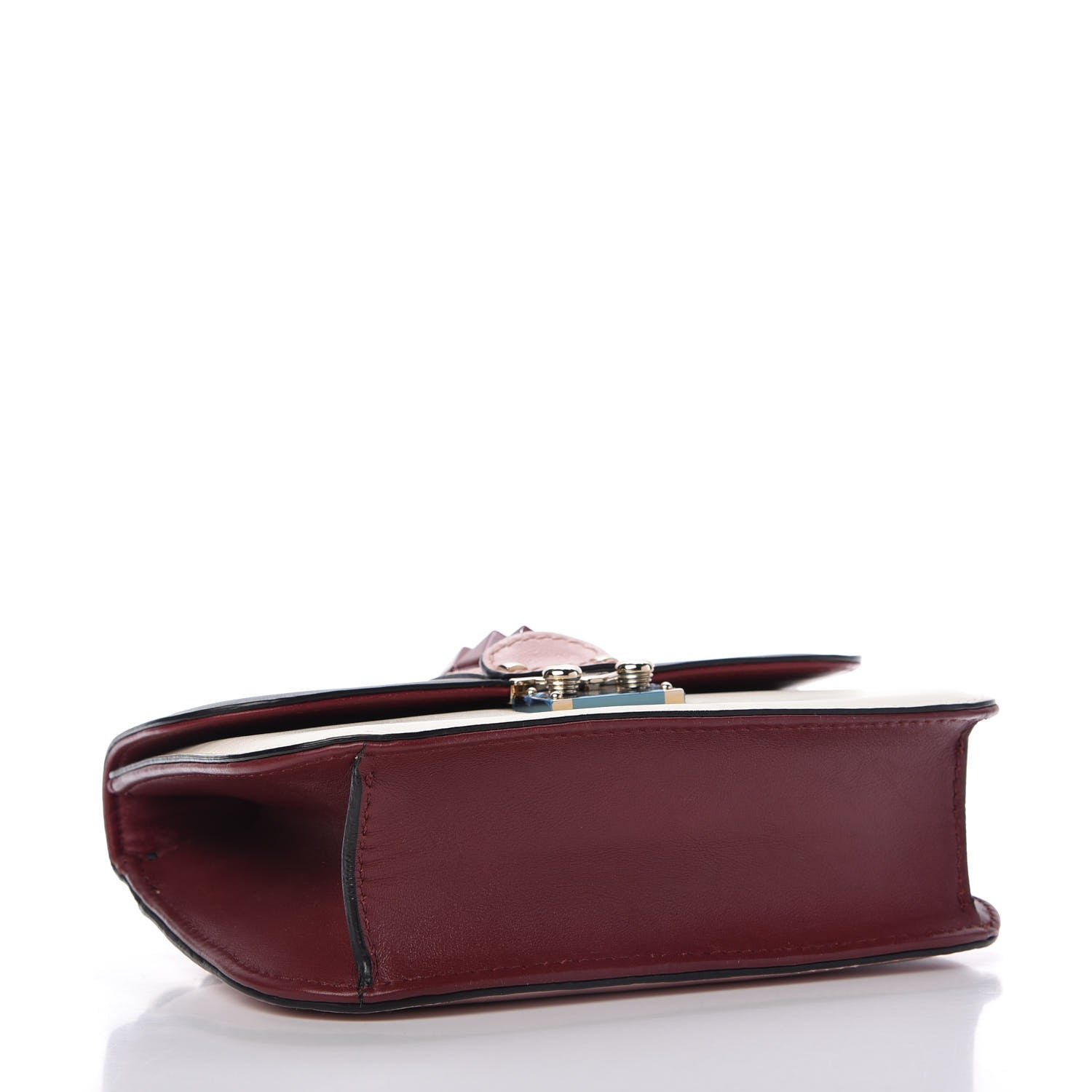 Valentino Garavani Vitello Small Glam Lock Rockstud Flap Light Ivory Water Rose Marine Rubin 6 of 19