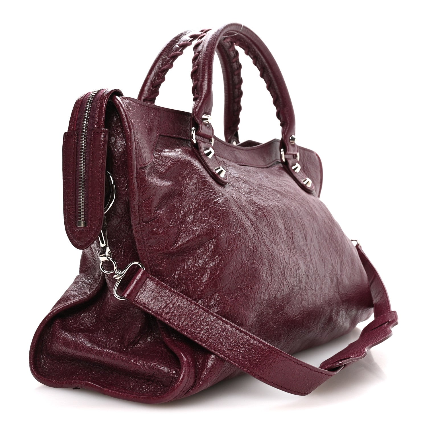 Balenciaga Agneau Classic Silver Hardware City Violet Prune 4 of 11