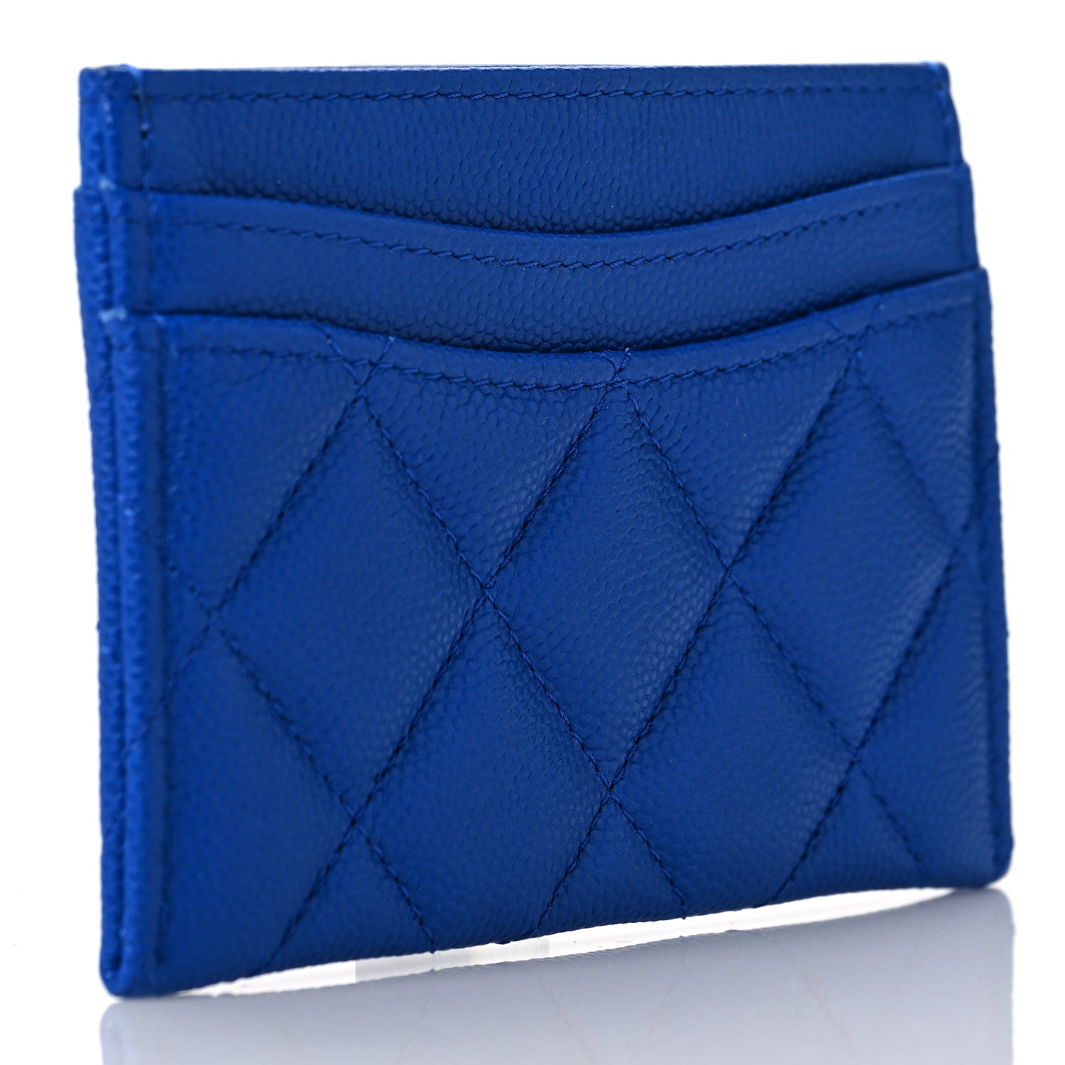 Chanel Caviar Quilted Card Holder Blue 3 of 10