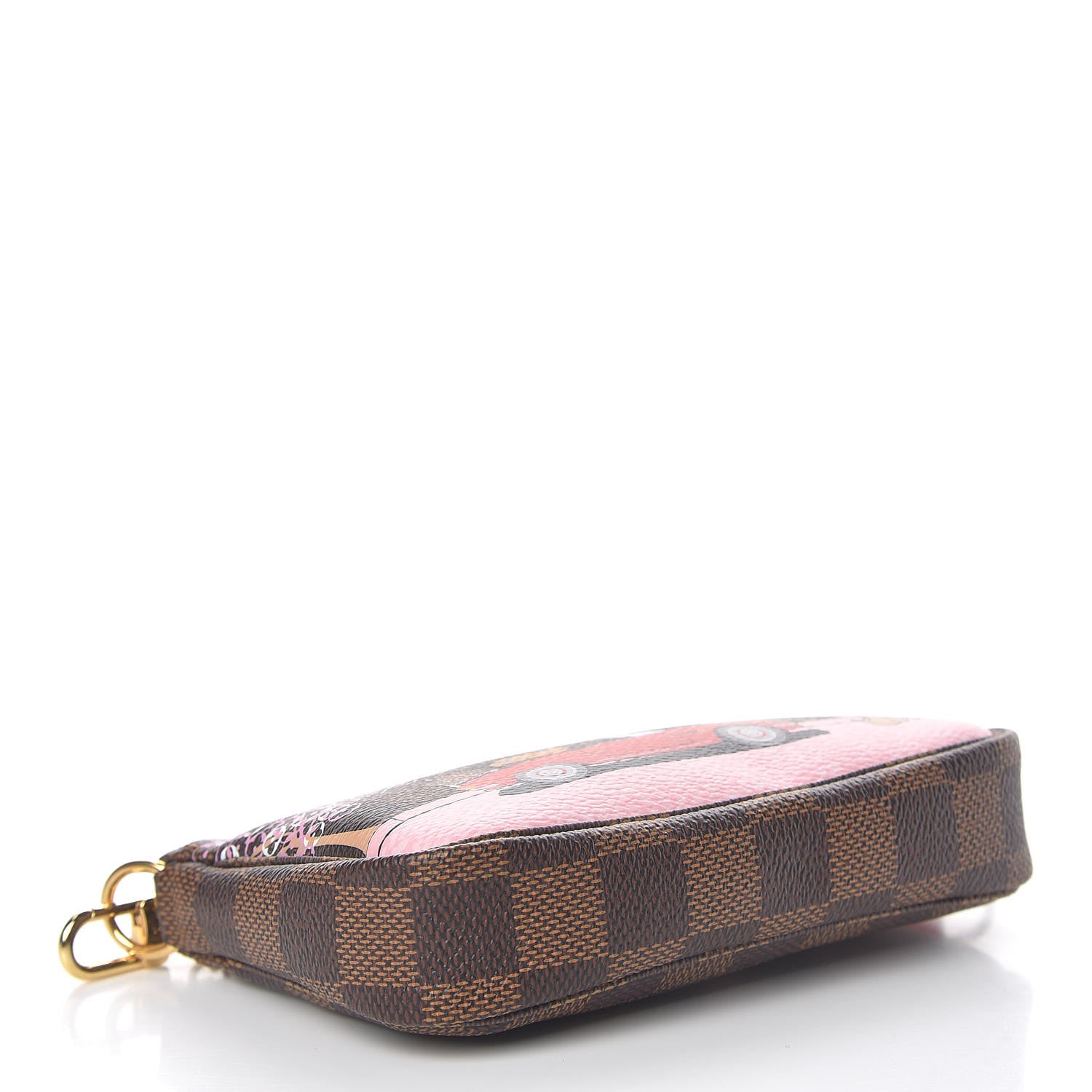 Louis Vuitton Damier Ebene 2019 Christmas Animation Mini Pochette Accessories Red 4 of 8