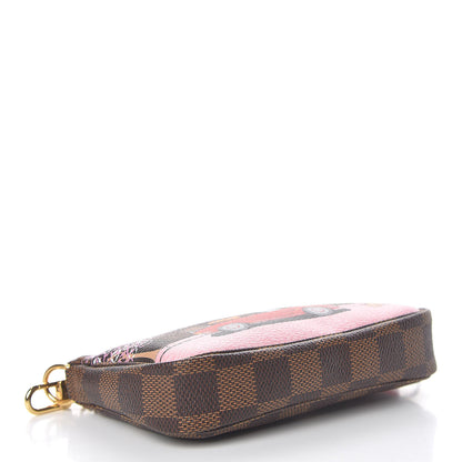 Louis Vuitton Damier Ebene 2019 Christmas Animation Mini Pochette Accessories Red 4 of 8