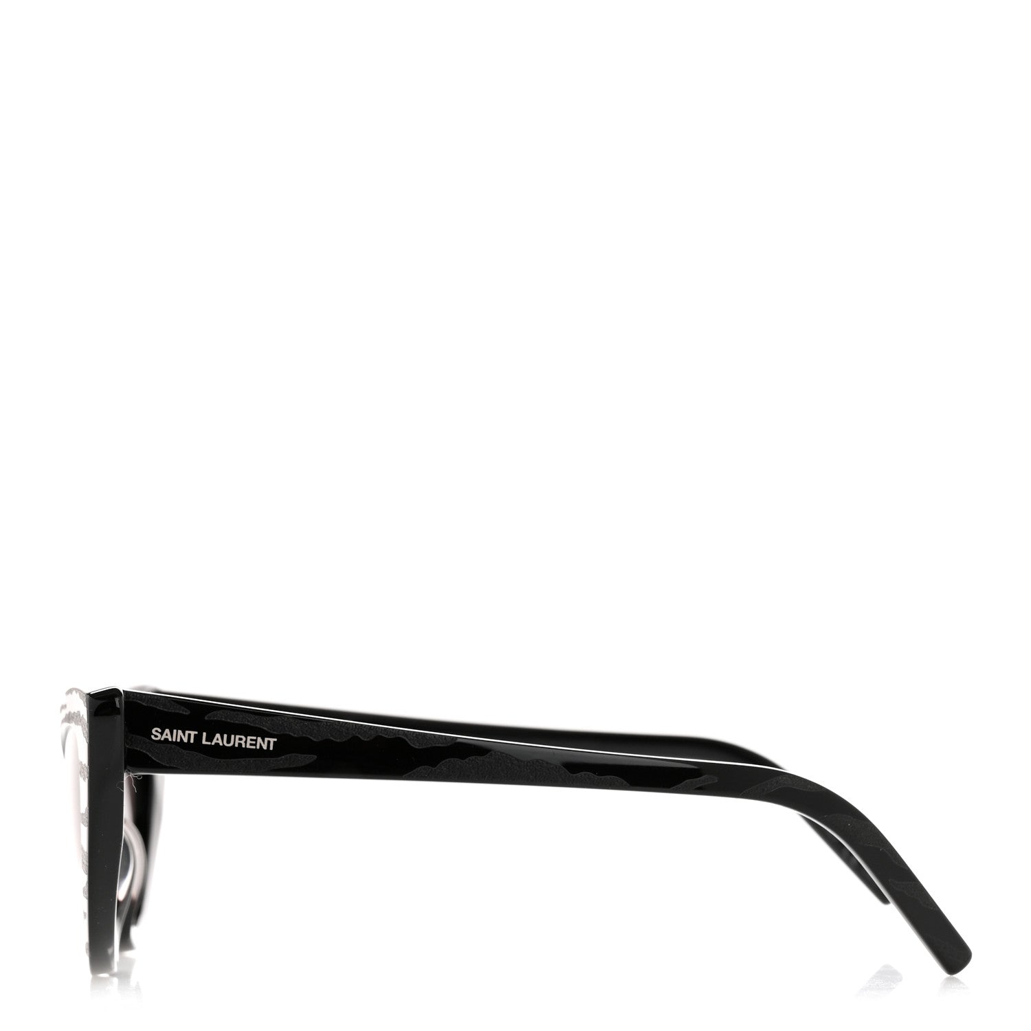 Saint Laurent Acetate Lily Tiger Cat Eye Sunglasses SL213 Black 3 of 9