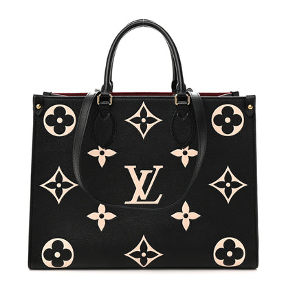 Louis Vuitton Empreinte Monogram Giant Onthego MM Black Beige 1 of 10