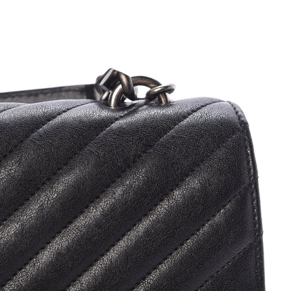 Saint Laurent Sheepskin Matelasse Chevron Monogram Large College Satchel Black 15 of 17