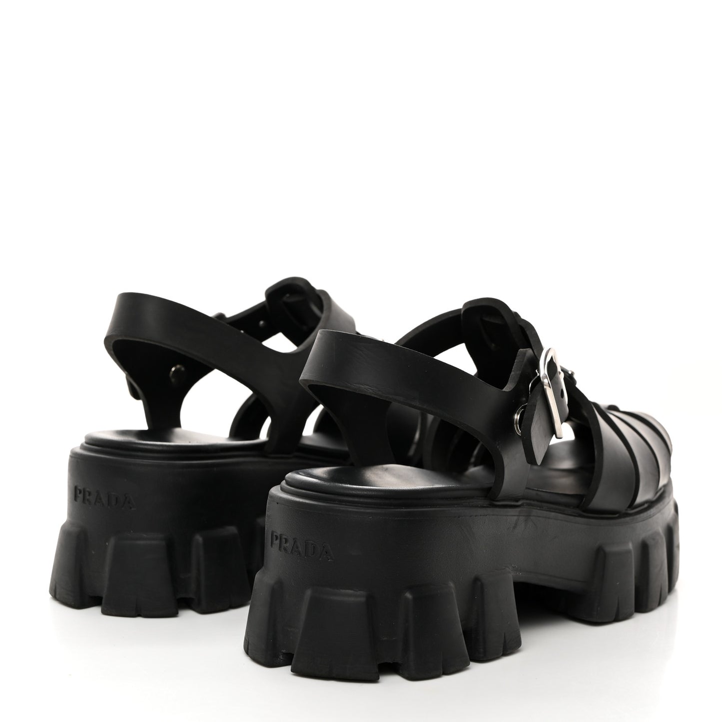 Foam Rubber Triangle Logo Monolith 55mm Cage Sandals 36 Black