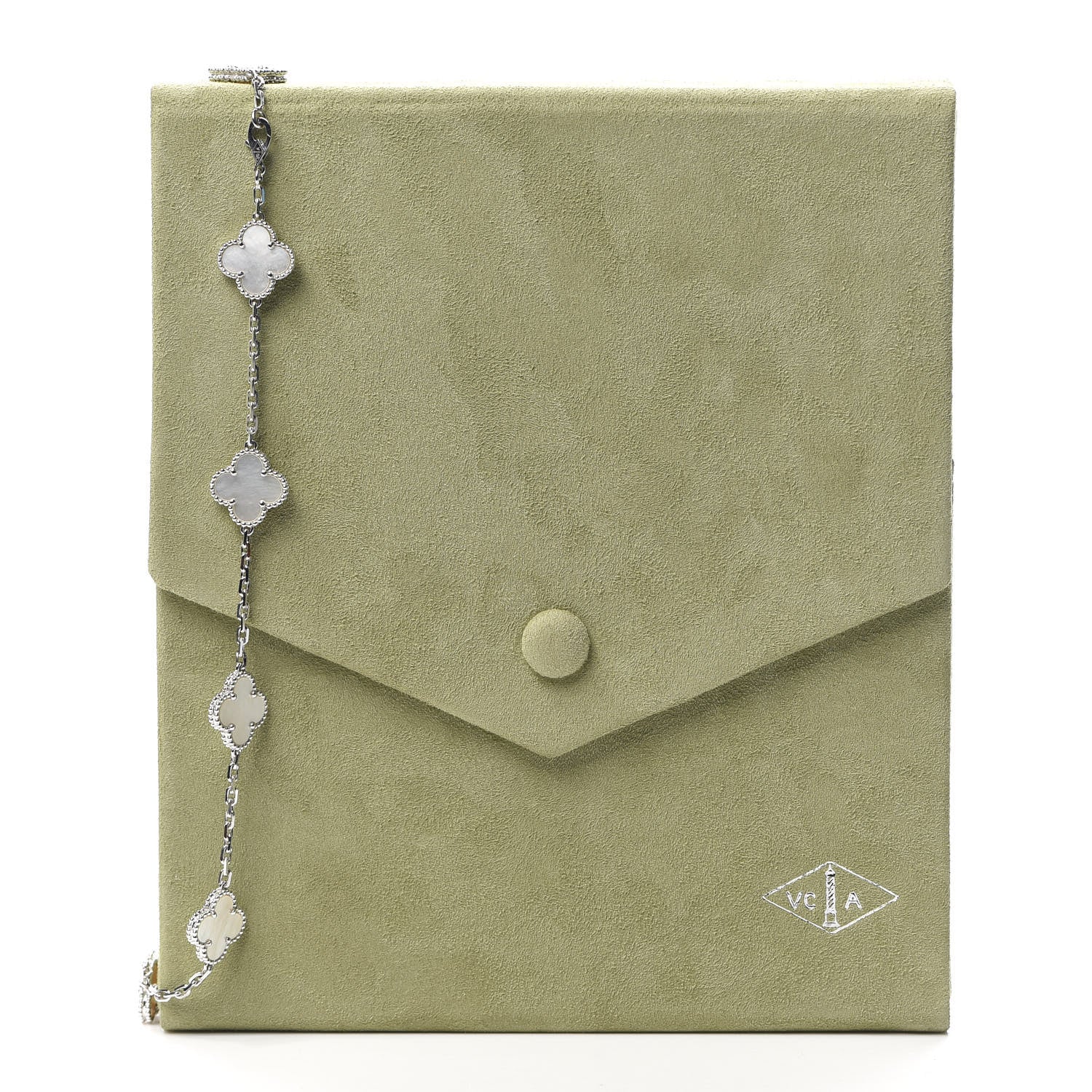 Van Cleef & Arpels 18K White Gold Mother of Pearl 10 Motifs Vintage Alhambra Necklace 8 of 8