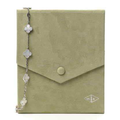 Van Cleef & Arpels 18K White Gold Mother of Pearl 10 Motifs Vintage Alhambra Necklace 8 of 8