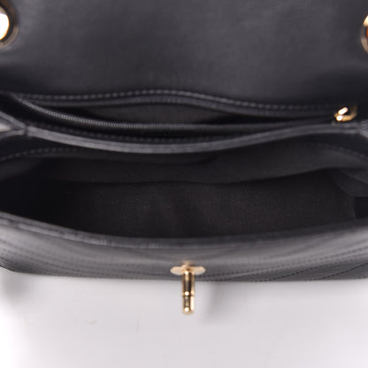 Chanel Grained Calfskin Small Chevron Chic Top Handle Flap Black 7 of 11