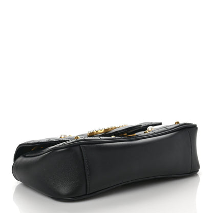 Gucci Calfskin Matelasse Studded Mini Pearly GG Marmont Shoulder Bag Black 4 of 9