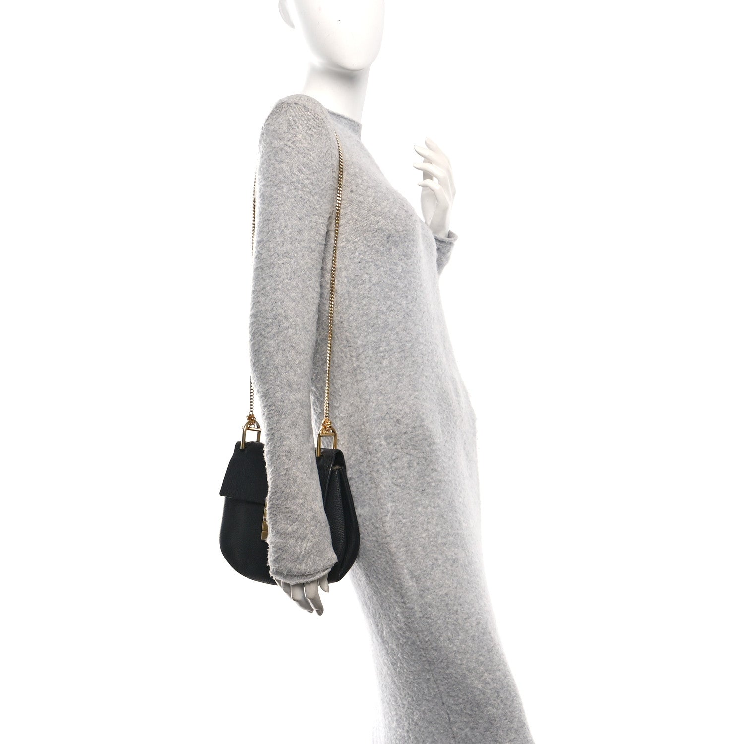 Chloe Grained Lambskin Drew Shoulder Bag Black 2 of 10