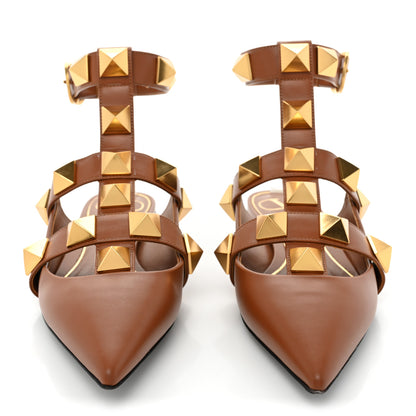 Valentino Garavani Calfskin Roman Stud Ankle Strap Flat Mules 37.5 Selleria 2 of 12