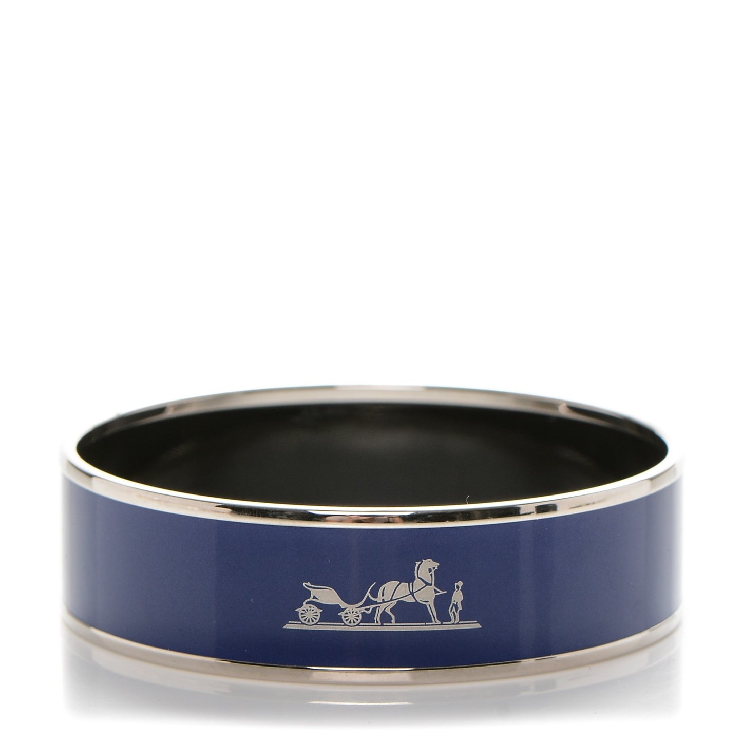 Enamel Printed Wide Caleche Bracelet 62 Bleu