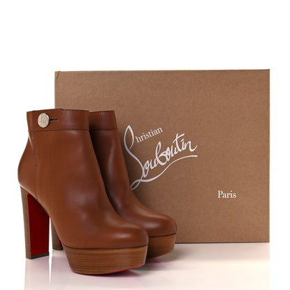 Christian Louboutin Calfskin Janis Alta 120 Booties 40.5 Cuoio 19 of 21