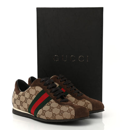 Gucci GG Monogram Suede Vintage Web Womens Sneakers 8 Dark Chestnut 9 of 9