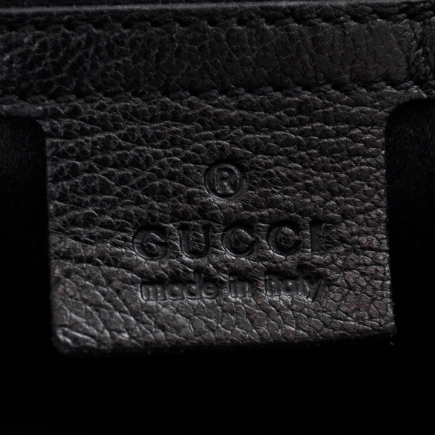 Gucci Leather Metal Bamboo Striped Tote Black 9 of 10