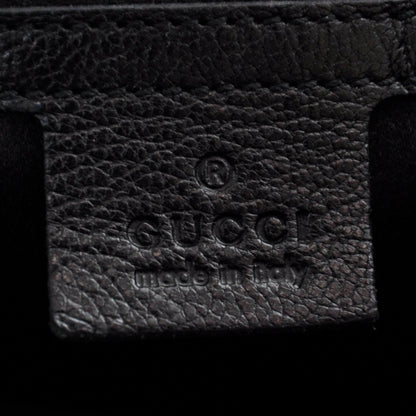 Gucci Leather Metal Bamboo Striped Tote Black 9 of 10