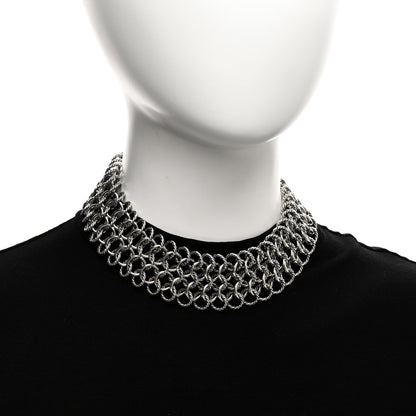 David Yurman Sterling Silver 18K Yellow Gold Circle Link Choker Necklace 2 of 5