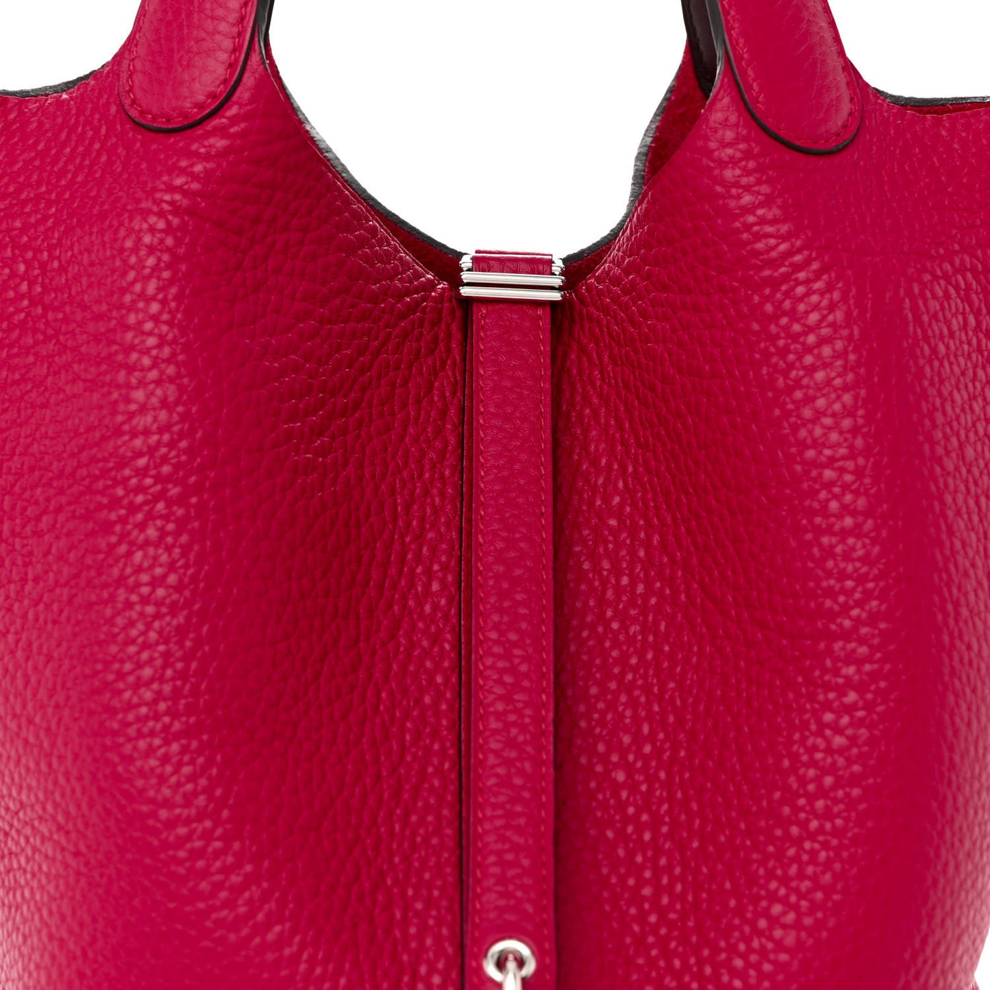 Taurillon Clemence Swift Eclat Picotin Lock 22 MM Framboise Rouge Sellier