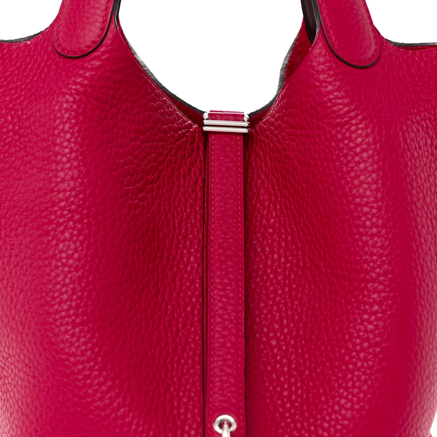 Hermes Taurillon Clemence Swift Eclat Picotin Lock 22 MM Framboise Rouge Sellier 8 of 10