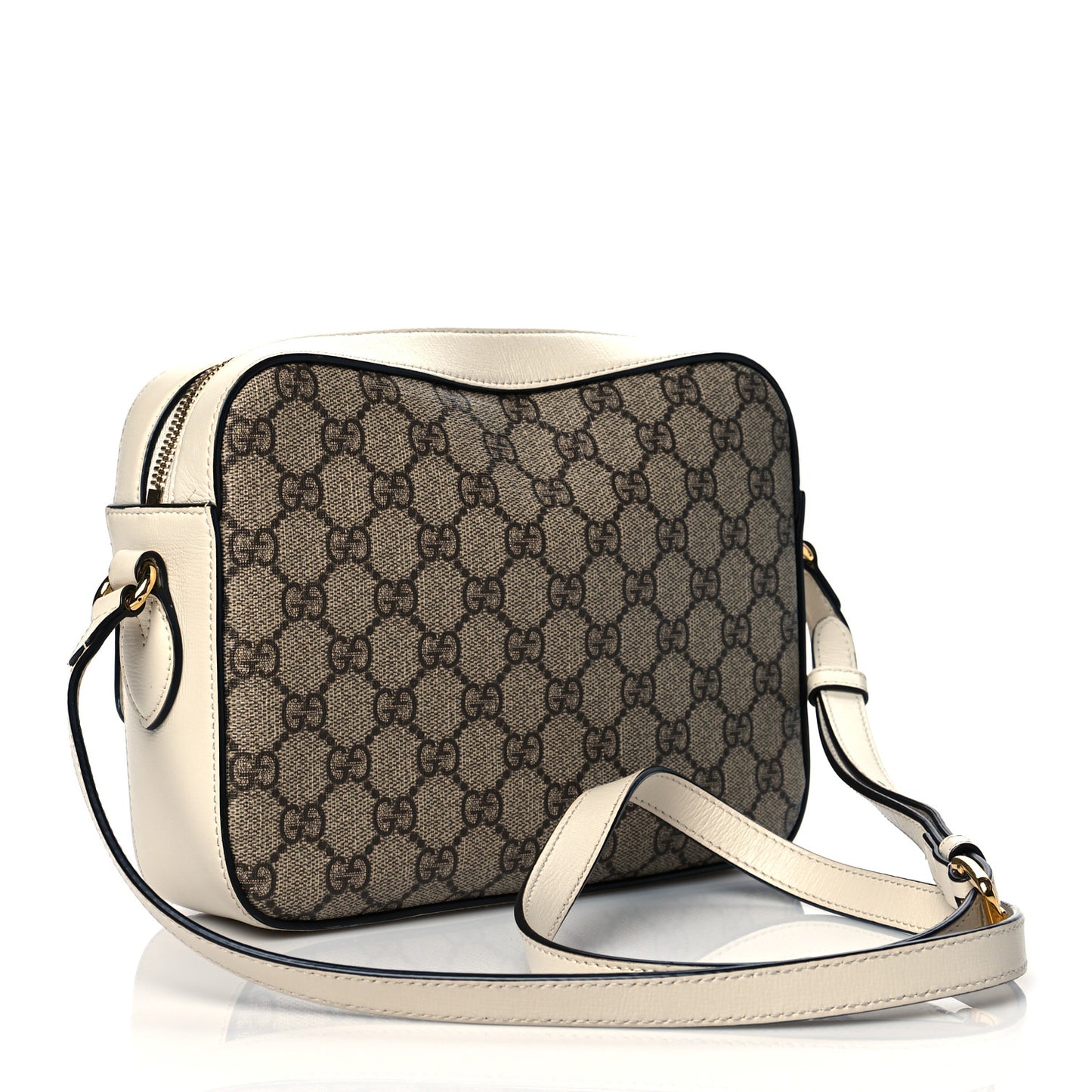 GG Supreme Monogram Small Horsebit 1955 Shoulder Bag Beige Mystic White
