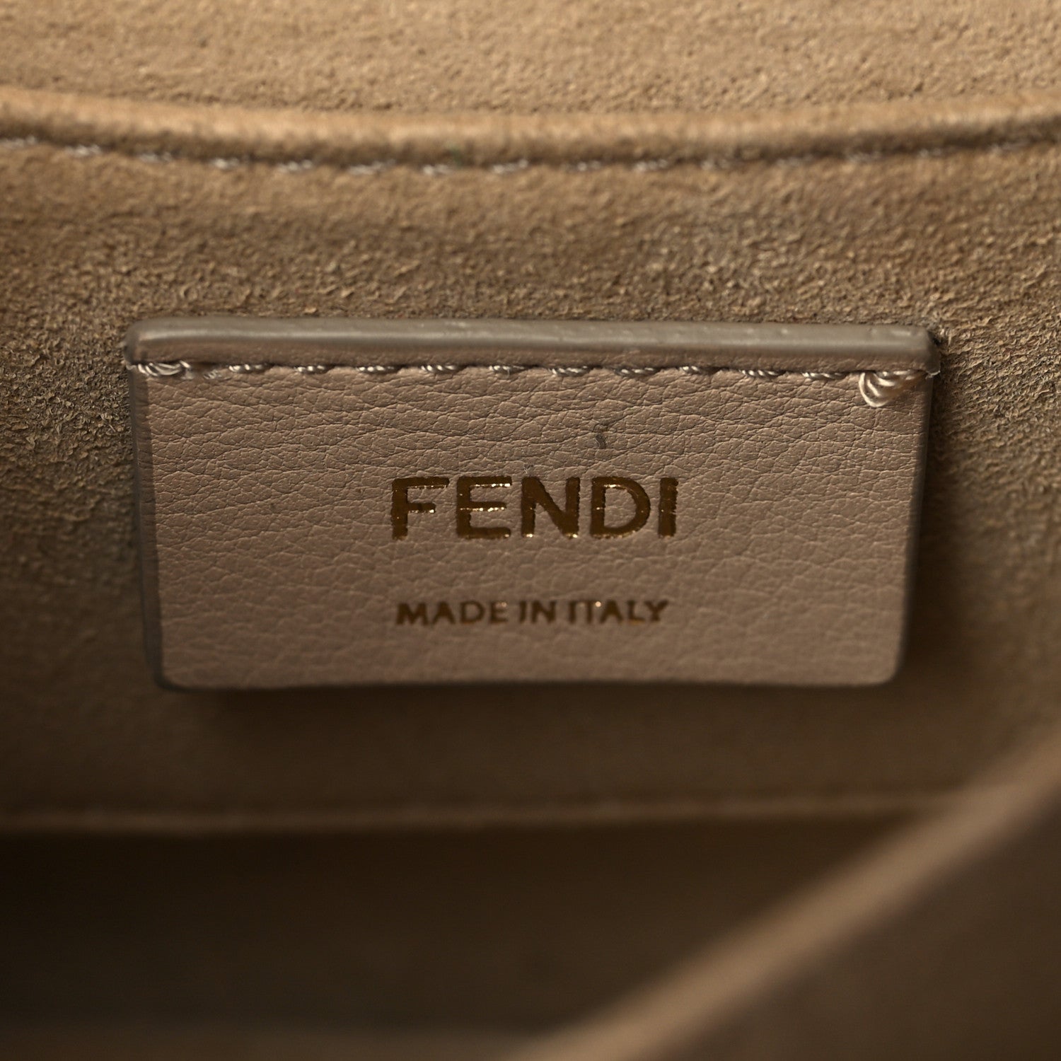 Fendi Vitello Liberty Bi-Color FF 1974 Embossed Small Kan I Shoulder Bag Black Maya 6 of 7