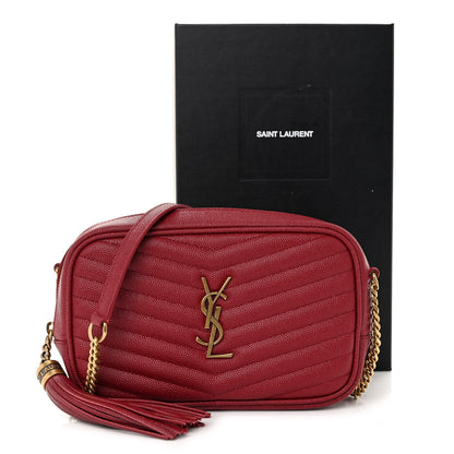 Saint Laurent Grain De Poudre Matelasse Monogram Mini Lou Camera Bag Opyum Red 11 of 11
