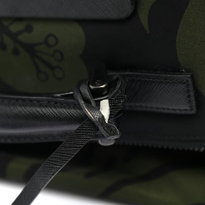 Prada Tessuto Nylon Hibiscus Print Trolley Luggage Green 11 of 18
