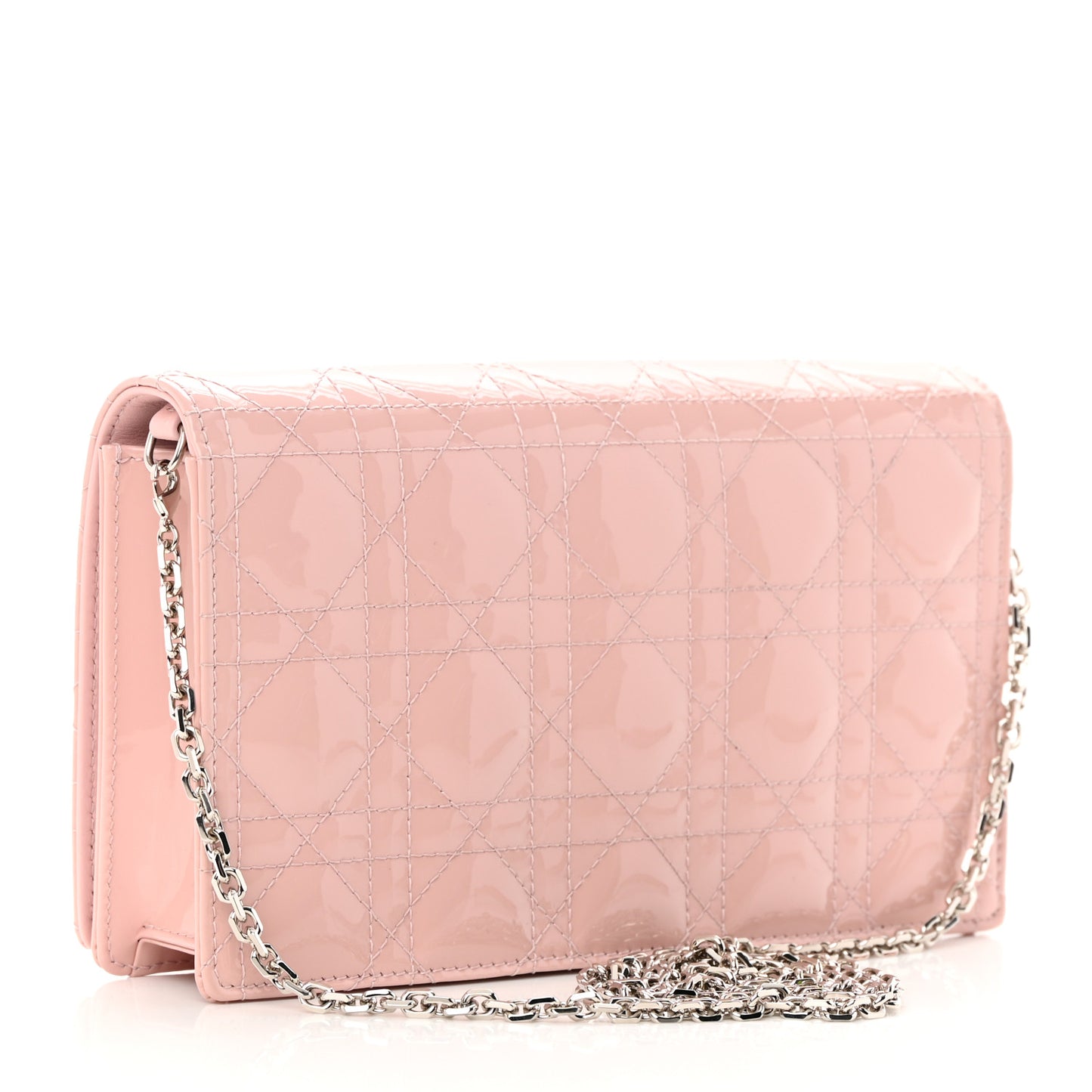 Patent Cannage Lady Dior Convertible Clutch Light Pink
