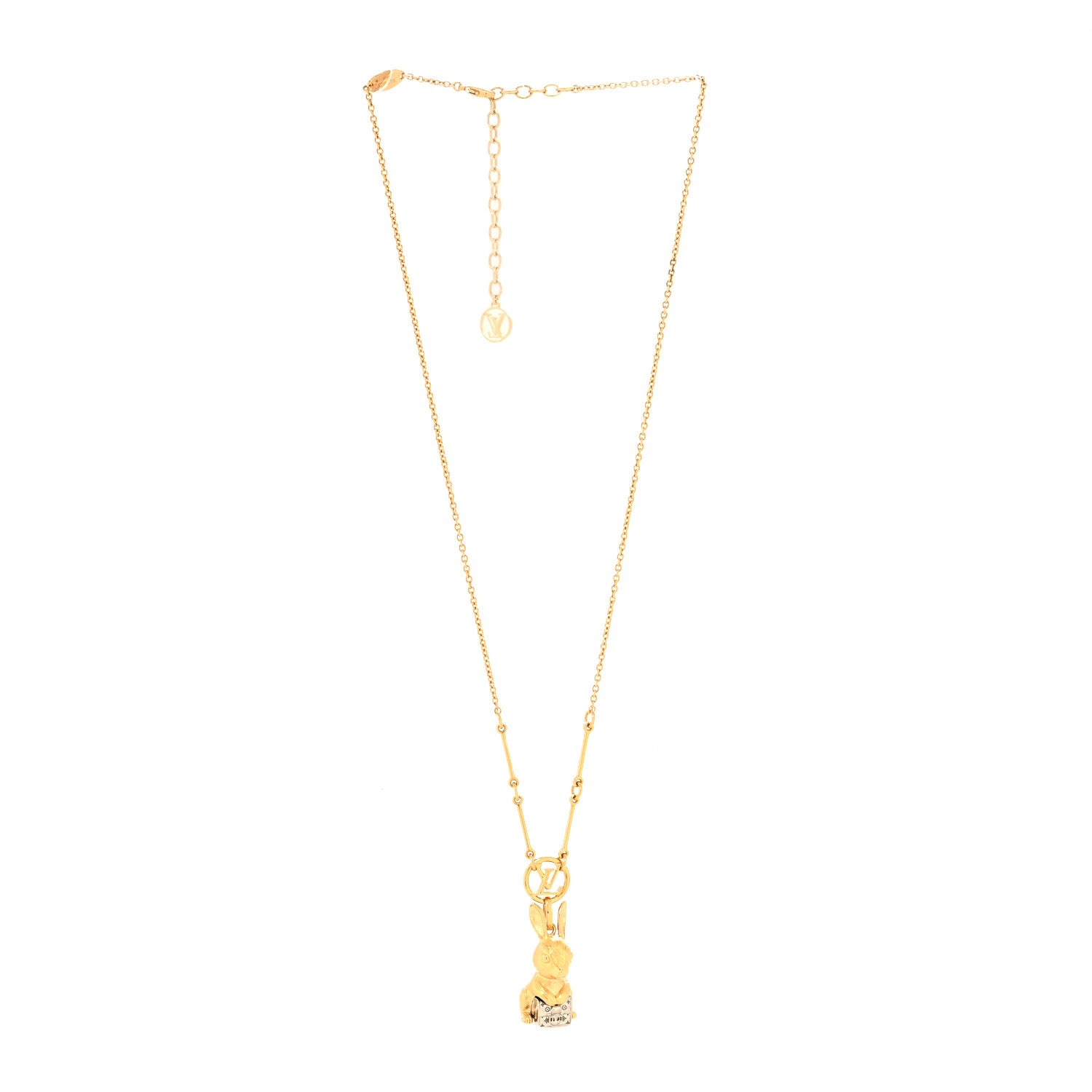 Louis Vuitton Rabbit Necklace Gold 3 of 6