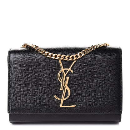 Saint Laurent Grain De Poudre Small Monogram Kate Satchel Black 1 of 10