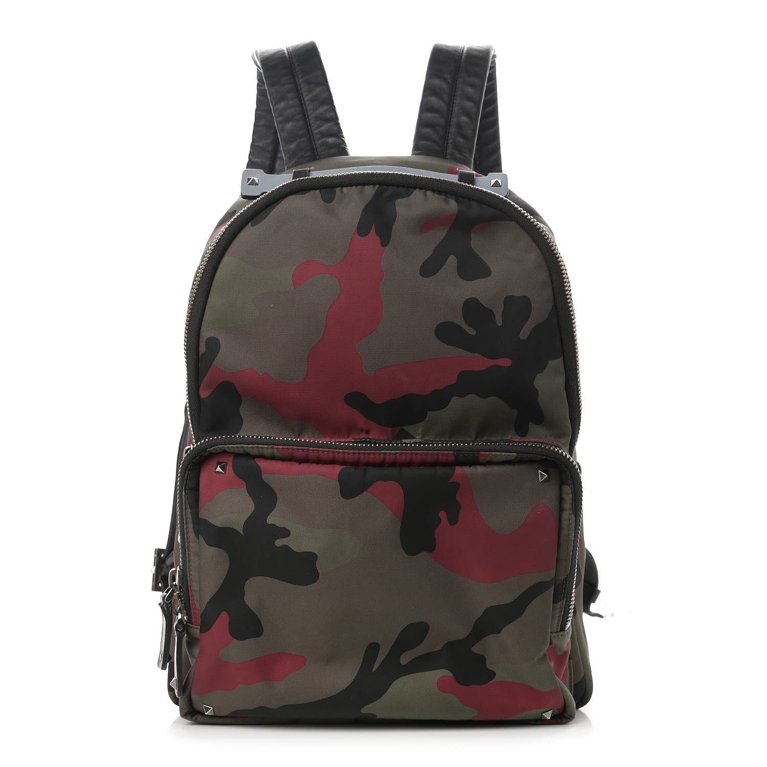 Valentino Garavani Nylon Camouflage Print Backpack Green White Black Red 1 of 17